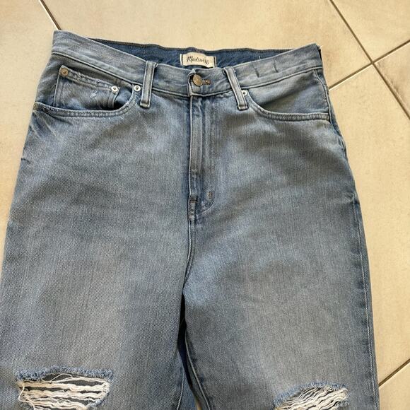 Madewell Ripped Mom Jean In Mid Wash Blue Size 29 - Picture 4 of 9